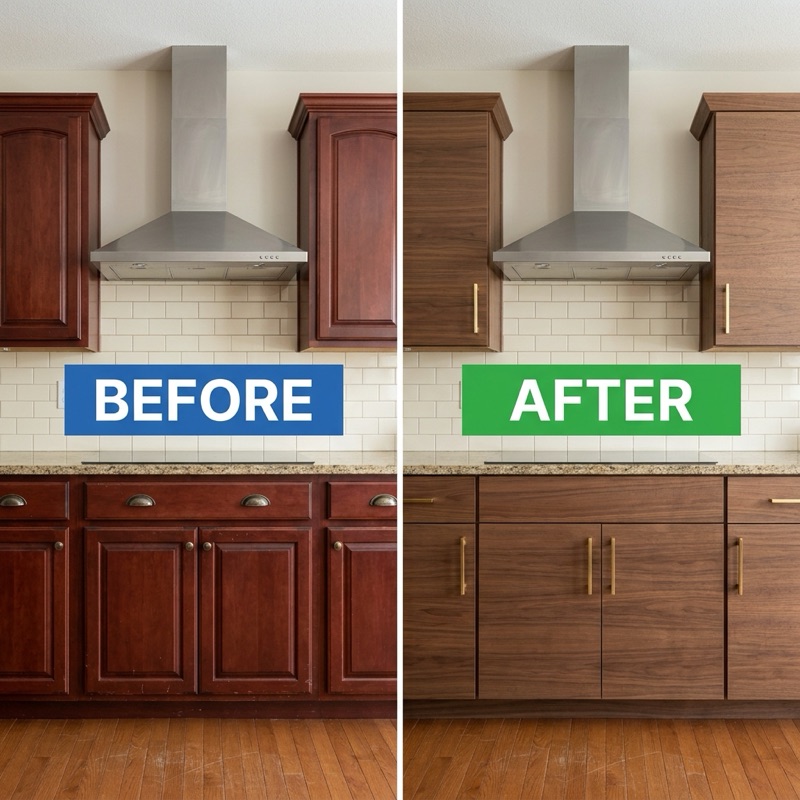 Bathroom remodel before and after — wall