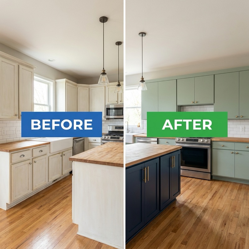 Bathroom remodel before and after — full bath